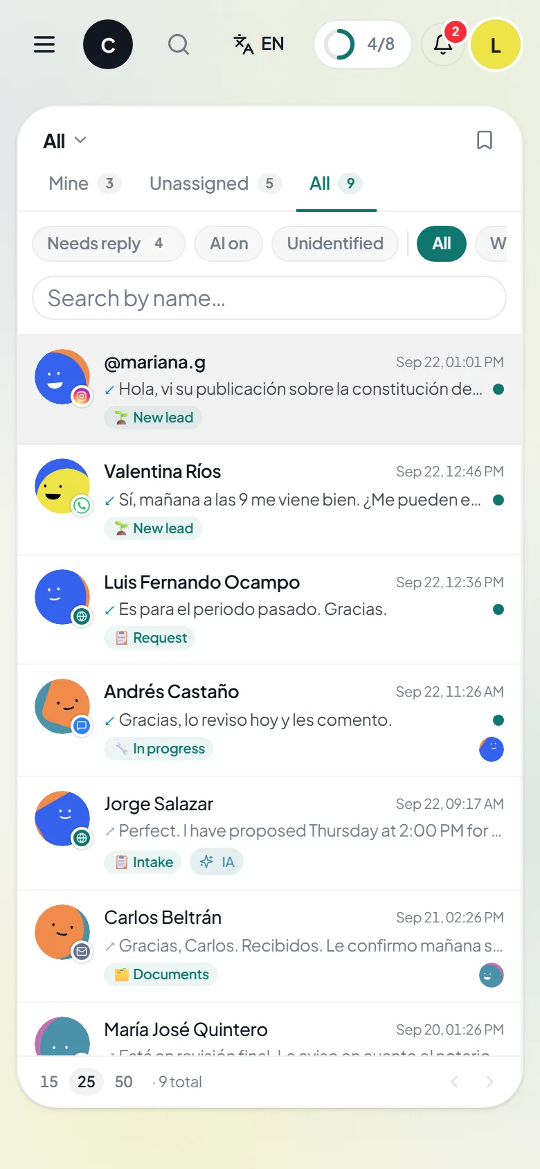 Inbox on a phone