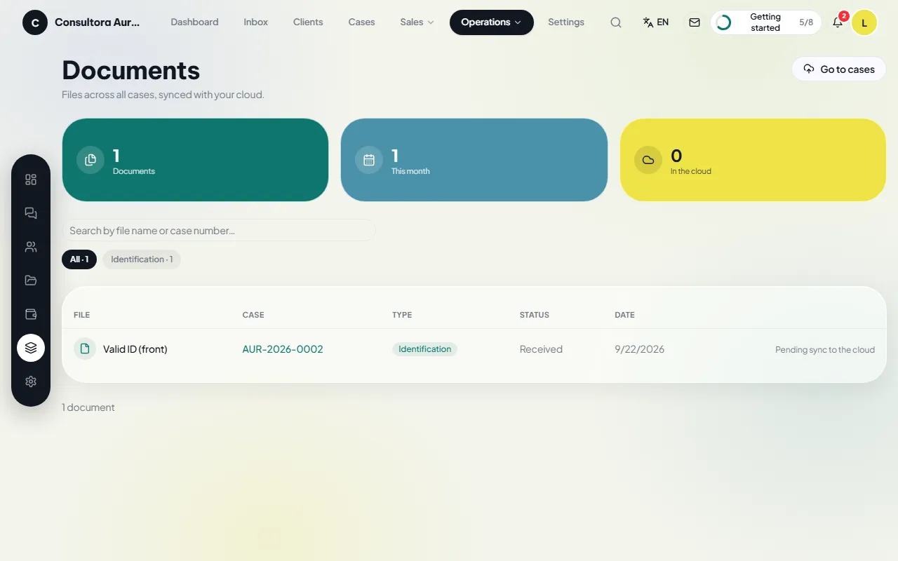 Documents from every case on one screen